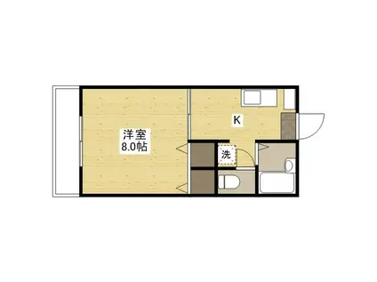 ローズガーデンE(1K/1階)の間取り写真