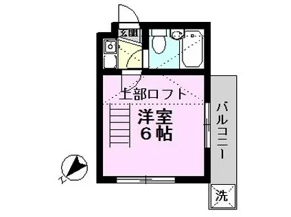 リエス松戸二ツ木イースト(1K/2階)の間取り写真