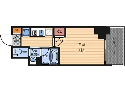 クレストコート靭公園 THE CLASS(1K/11階)の間取り写真