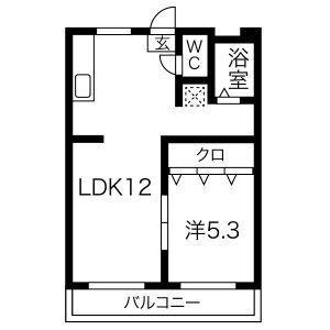 キャスモマンション(1LDK/4階)の間取り写真