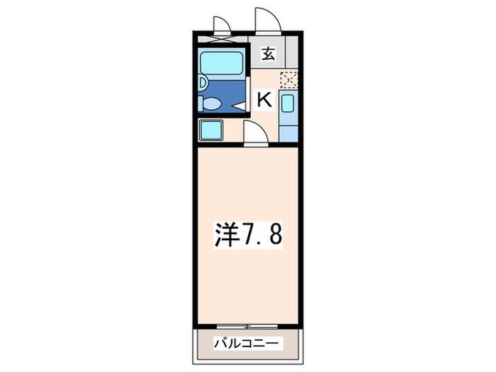 パークサイド湘南台(1K/4階)の間取り写真