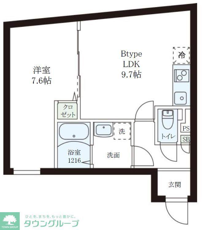 レピュア小石川レジデンスII(1LDK/1階)の間取り写真