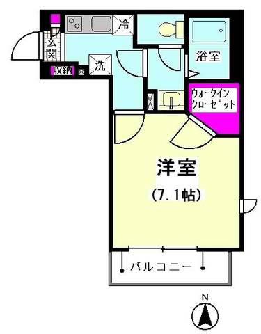 ヴィラ 仙台坂(1K/3階)の間取り写真