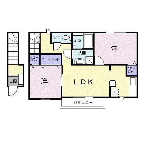 ベルフィオーレ(2LDK/2階)の間取り写真