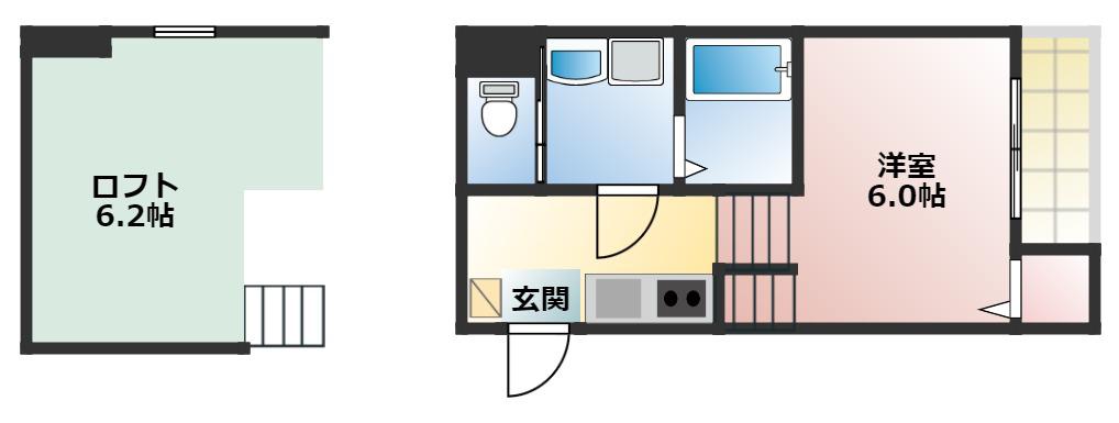 クレシェンテ栄生(1SK/1階)の間取り写真