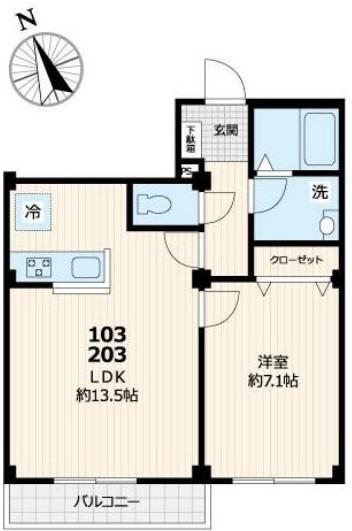 ソラリア 227(1LDK/2階)の間取り写真