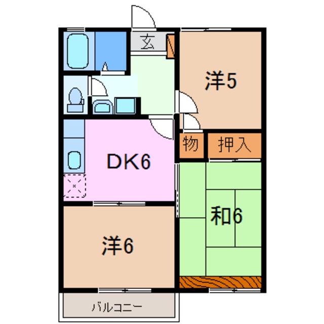サングリーン用沢A(3DK/1階)の間取り写真