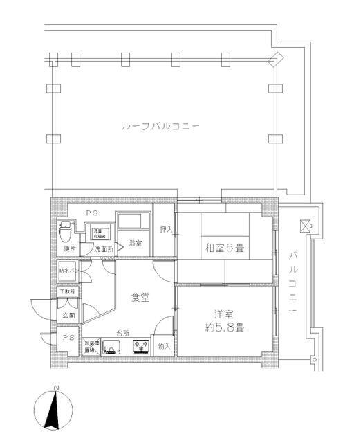 藤和護国寺コープ(2DK/8階)の間取り写真