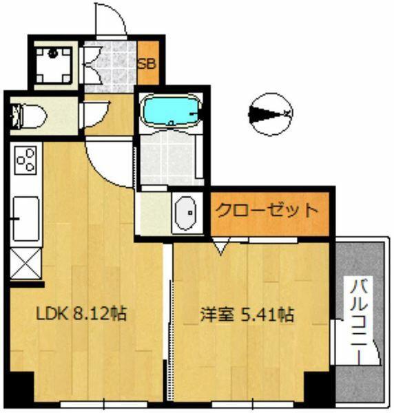 PARCO KIBA N・SII(1LDK/2階)の間取り写真