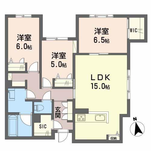 ミラベル シエロ(3LDK/1階)の間取り写真
