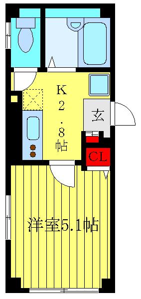 メゾンエスポワール(1K/1階)の間取り写真