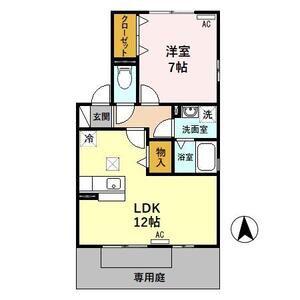 フェリーチェC(1LDK/1階)の間取り写真