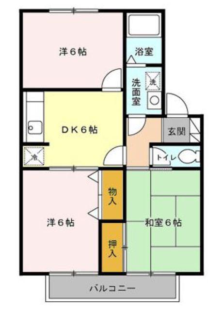ドミールユキ(3DK/1階)の間取り写真
