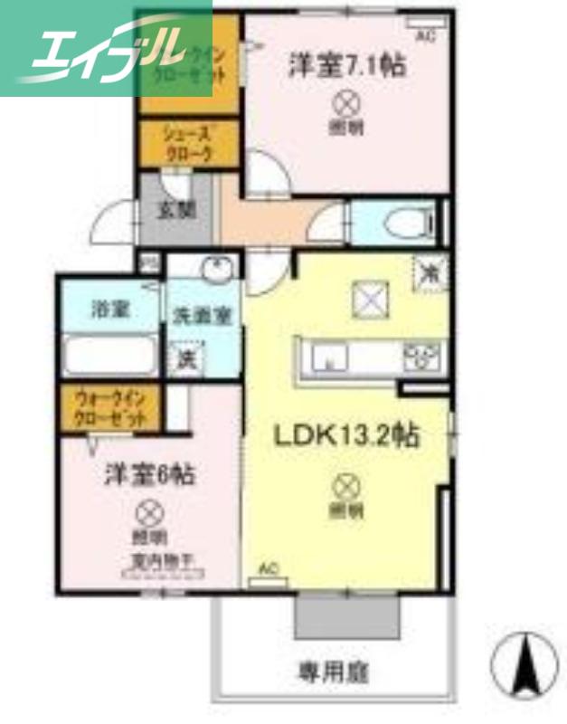 レジデンス(2LDK/1階)の間取り写真