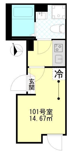 GRIP羽田(1K/1階)の間取り写真