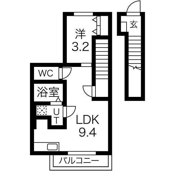 ドルフィンII(1LDK/2階)の間取り写真