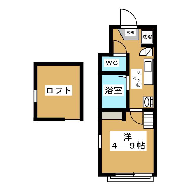 めぞん一刻(1K/2階)の間取り写真