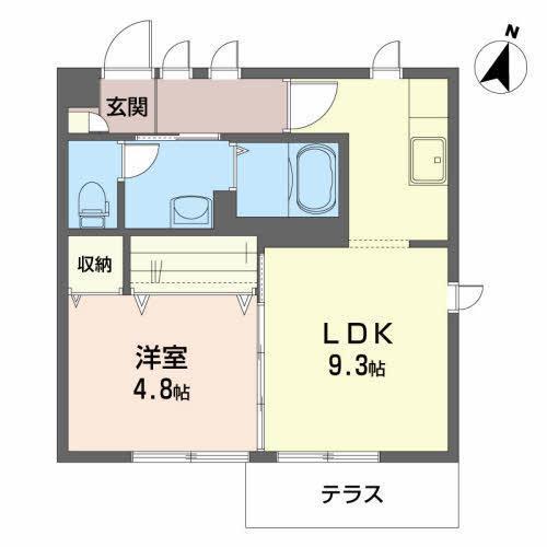 シャーメゾンS(1LDK/1階)の間取り写真