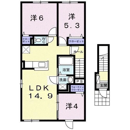 パイン チムニー(3LDK/2階)の間取り写真