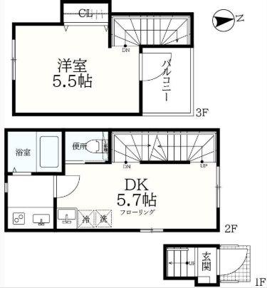 ソレイユ駒込(1DK/2階)の間取り写真