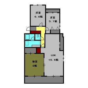 密柑山セピアコート(3LDK/3階)の間取り写真