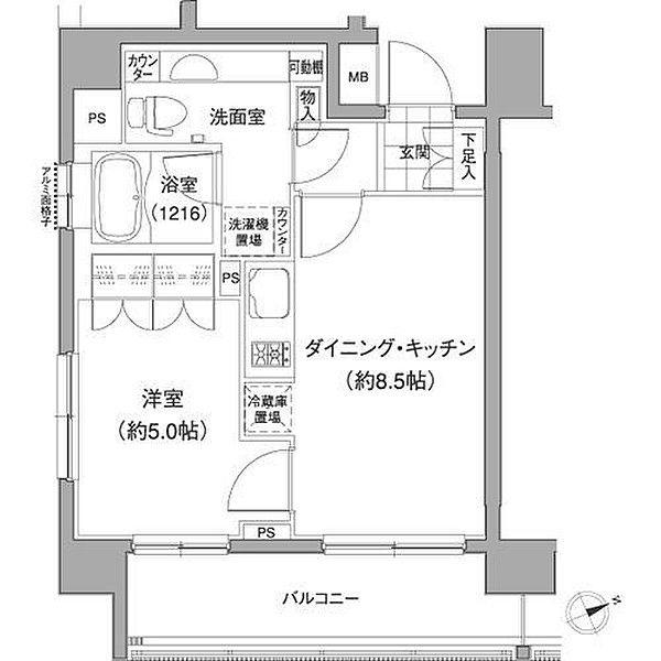 ラクラス田町(1LDK/3階)の間取り写真