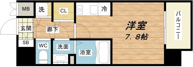 BLAU本町東(ワンルーム/4階)の間取り写真