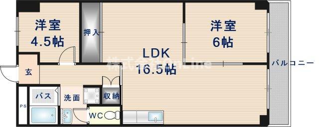 ドルミ・ムラオ(2LDK/1階)の間取り写真