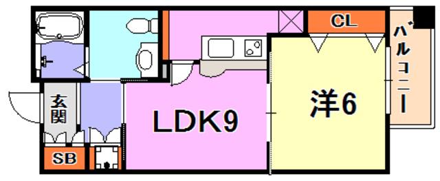 カトルセゾン(1LDK/2階)の間取り写真