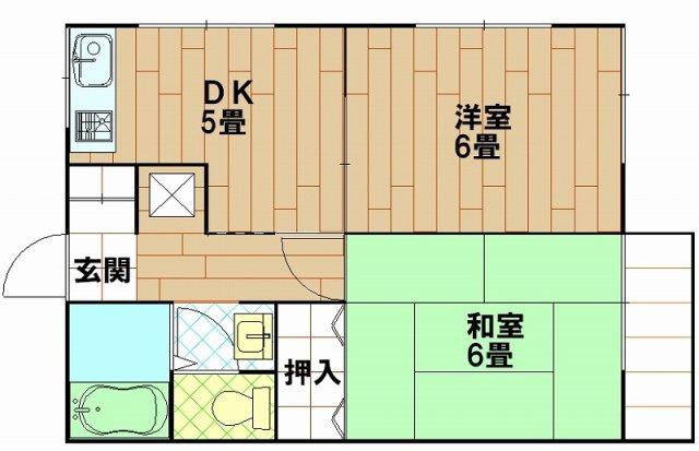 ニコニコシティ(2K/1階)の間取り写真