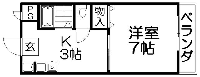 ラヴェニュー西牧野(1K/3階)の間取り写真