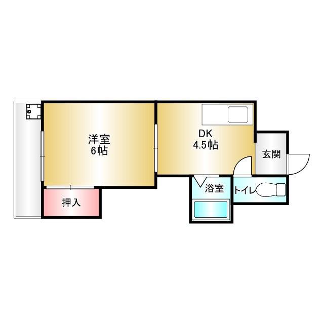 シティハイム筑紫(1DK/3階)の間取り写真