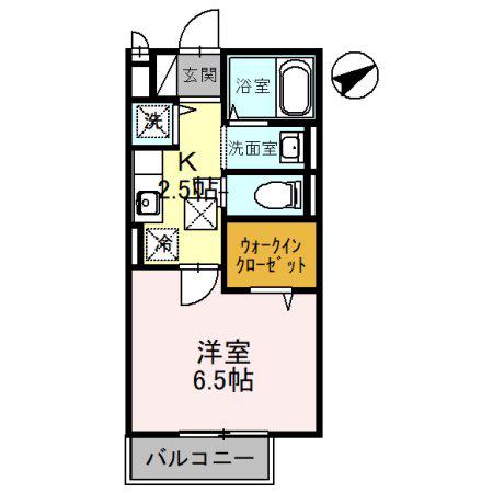 ルピナス(1K/2階)の間取り写真