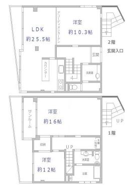 ビューテラス小日向(3LDK/1階)の間取り写真
