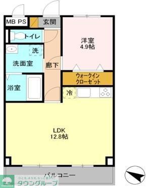 GREENEST6(1LDK/3階)の間取り写真