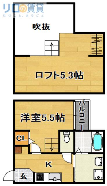 LE OLIVE(1K/1階)の間取り写真