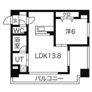 ペルテ金山(1LDK/4階)の間取り写真
