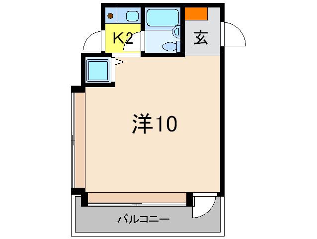 ベルトピア芦屋II(ワンルーム/3階)の間取り写真