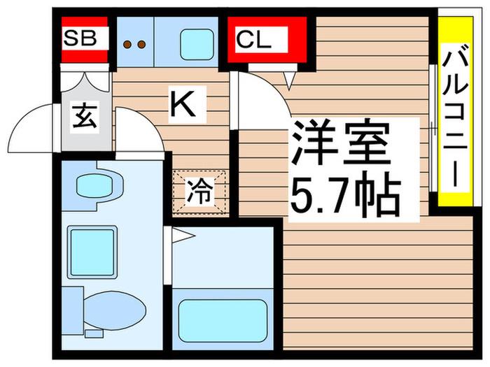 ソアレ船橋(1K/2階)の間取り写真
