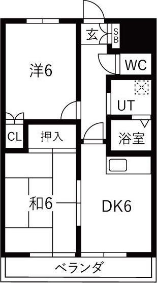 アーバンCOH(2DK/3階)の間取り写真