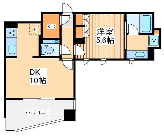 ザ・パークハビオ横浜山手(1DK/2階)の間取り写真