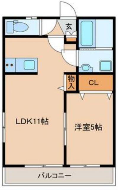 ハレクラニ唐津(1LDK/1階)の間取り写真