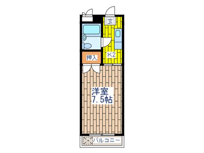 ハイタウンK(1K/3階)の間取り写真