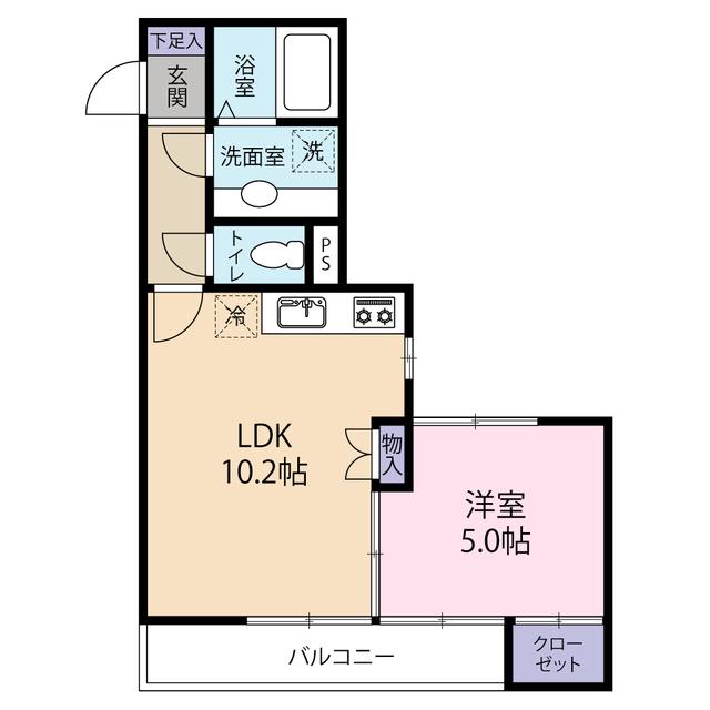 アプレイザル元町(1LDK/3階)の間取り写真