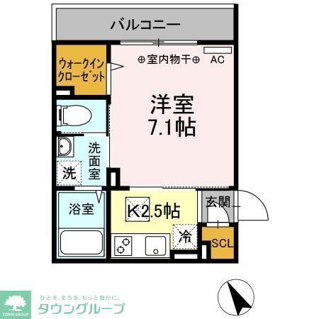 ヒラソル二俣川(1K/1階)の間取り写真