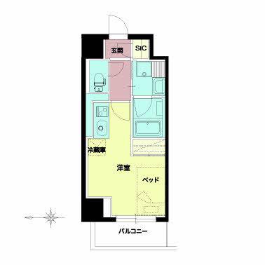 セルン新町(ワンルーム/5階)の間取り写真