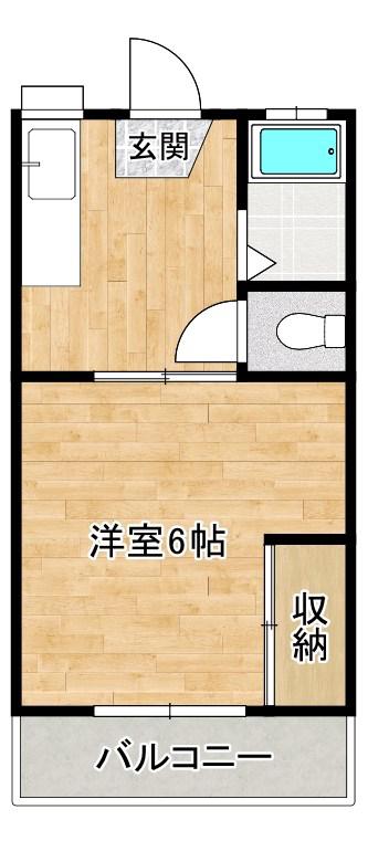 コーポ小松(1K/2階)の間取り写真