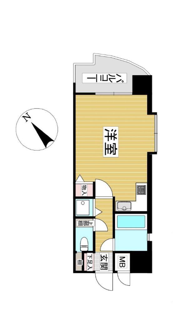 ステイタスマンション博多駅前(1K/7階)の間取り写真