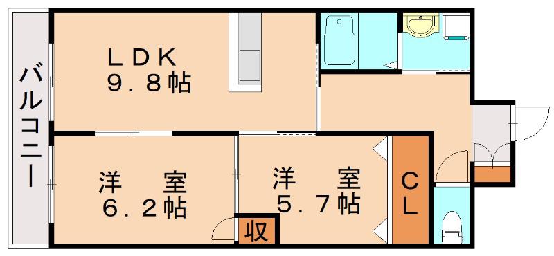リード真鶴(2LDK/5階)の間取り写真