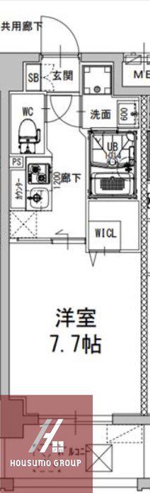 ミラージュパレス新梅田RIO(1K/2階)の間取り写真